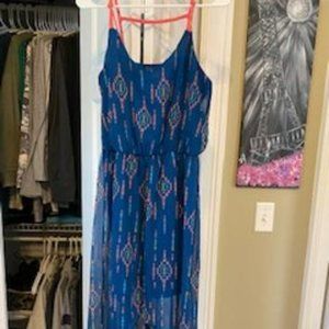 Xhilaration Summer Dress, Higher in Front , Blue/Multi